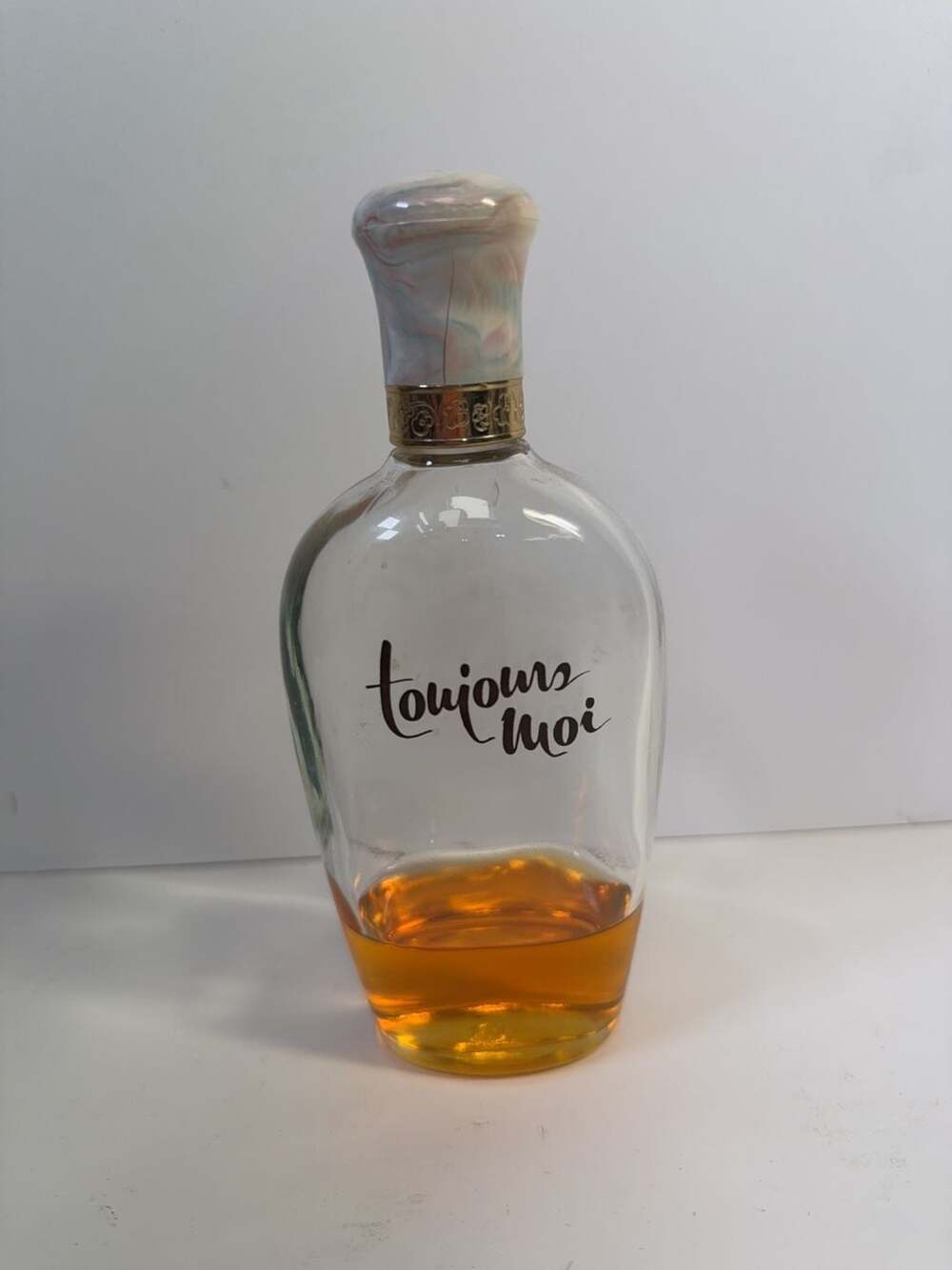 Vintage Toujours Moi Perfume Bottle with Faux Marble‎ Cap